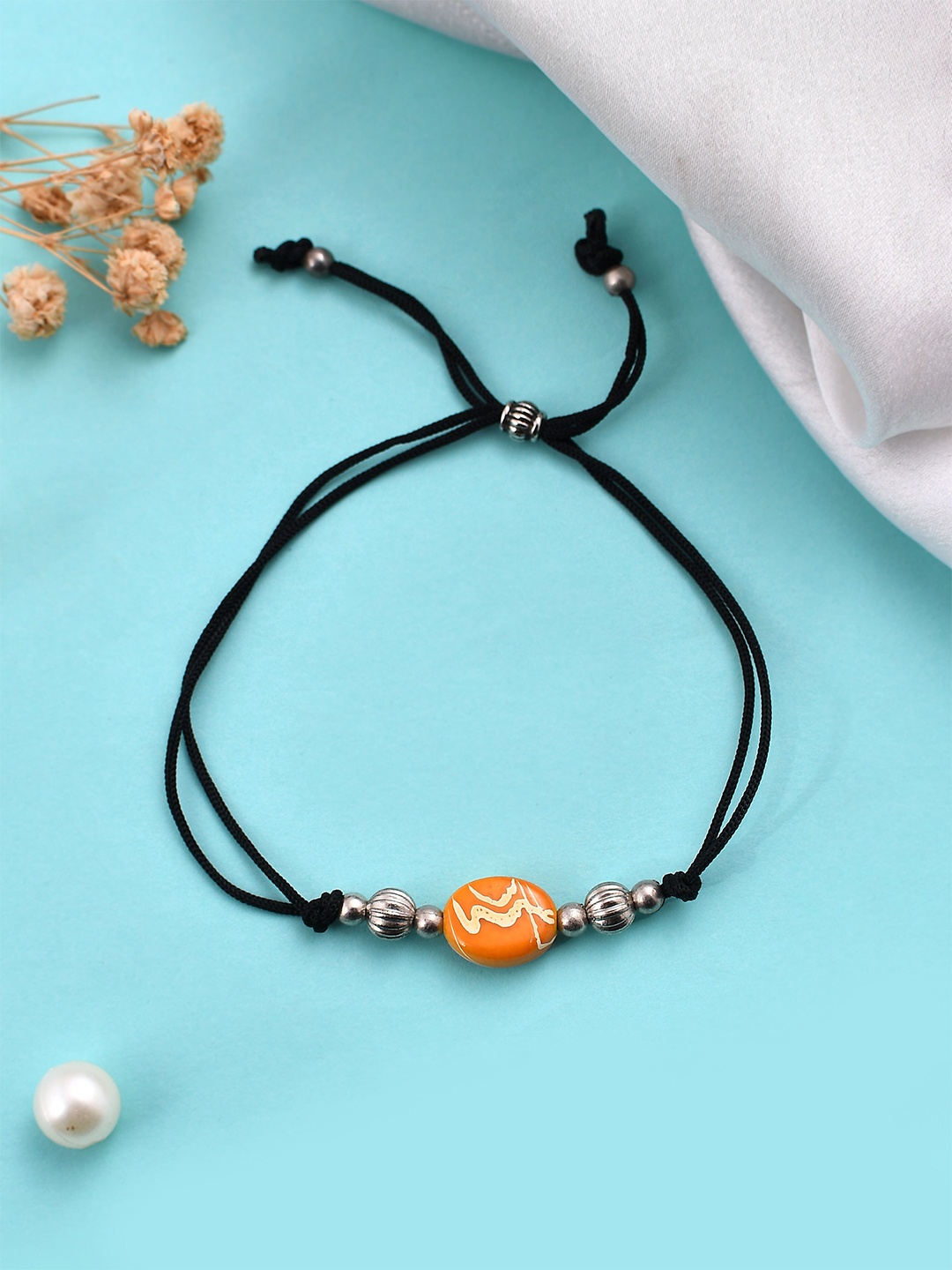 

Silvermerc Designs Gold-Plated Artificial Stones Anklet, Silver