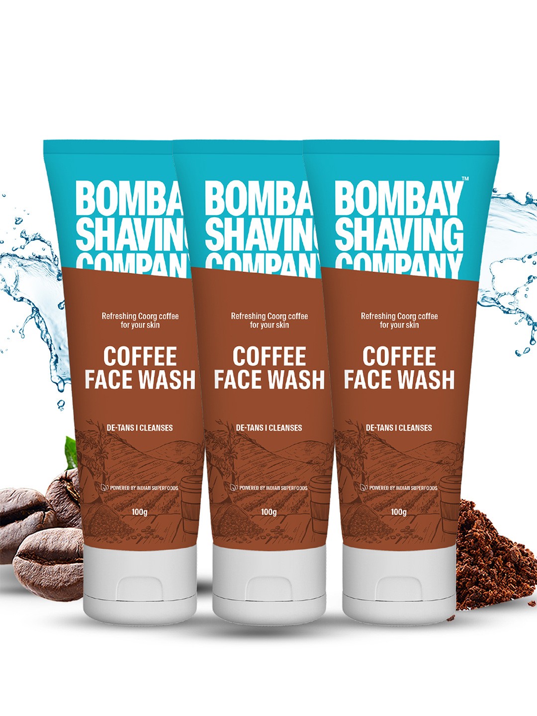 

Bombay Shaving Company Set Of 3 Coffee Face Wash For Deep Cleansing- 100g Each, Coffee brown
