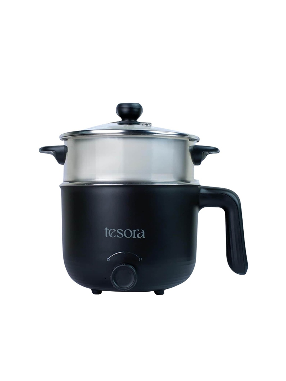 

Tesora Black & Transparent Electric Kettle With Steamer-600W