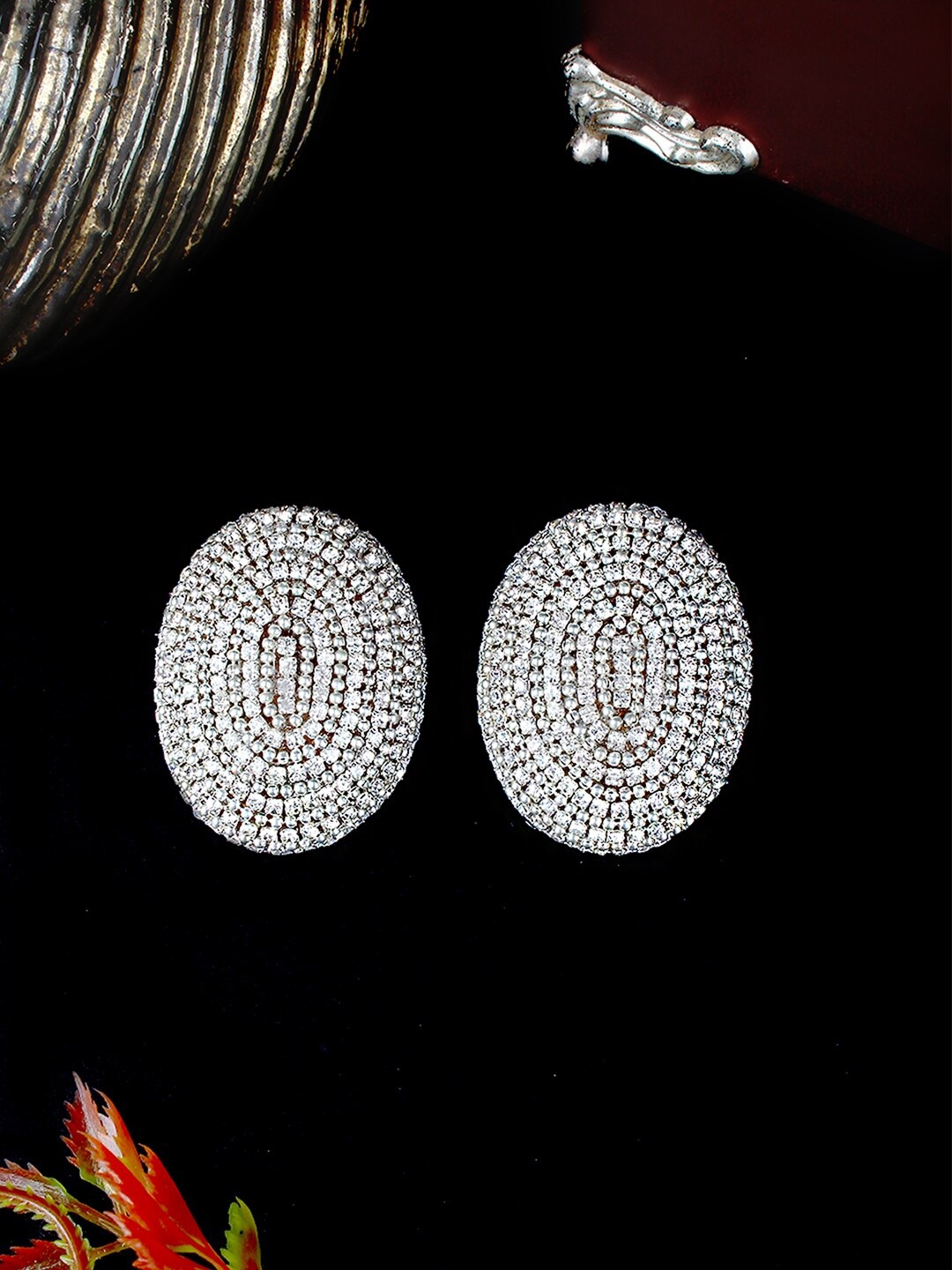 

DressBerry Silver-Toned Silver-Plated Contemporary Studs Earrings