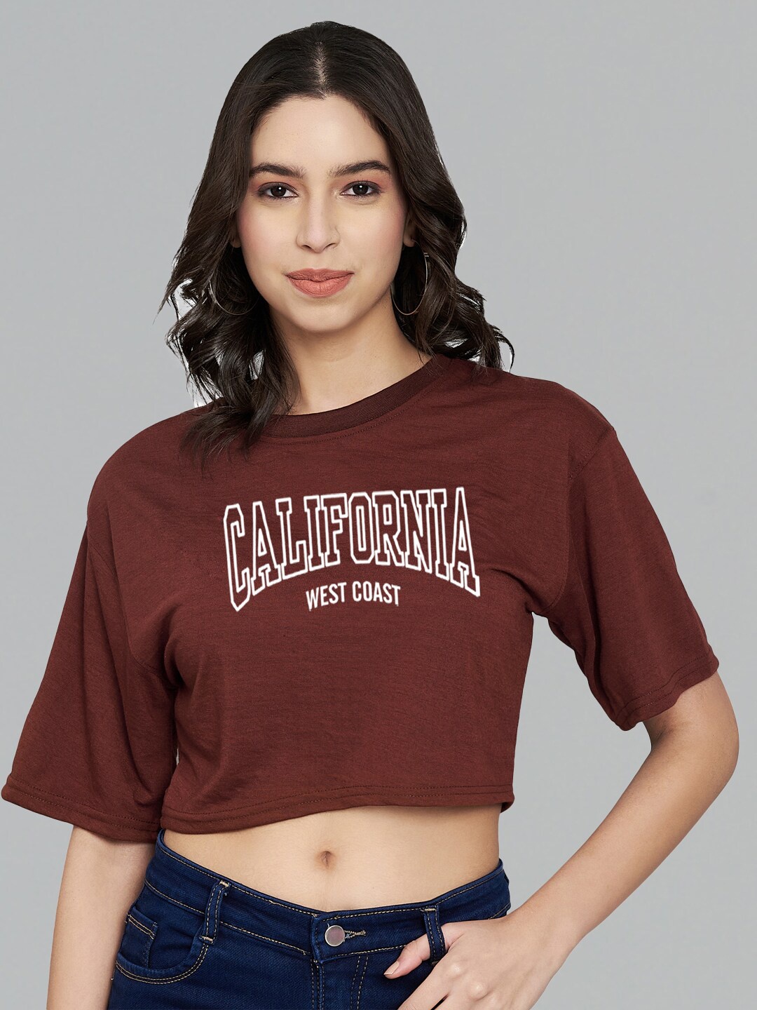 

Trend Level Typography Printed Pure Cotton T-shirt, Brown