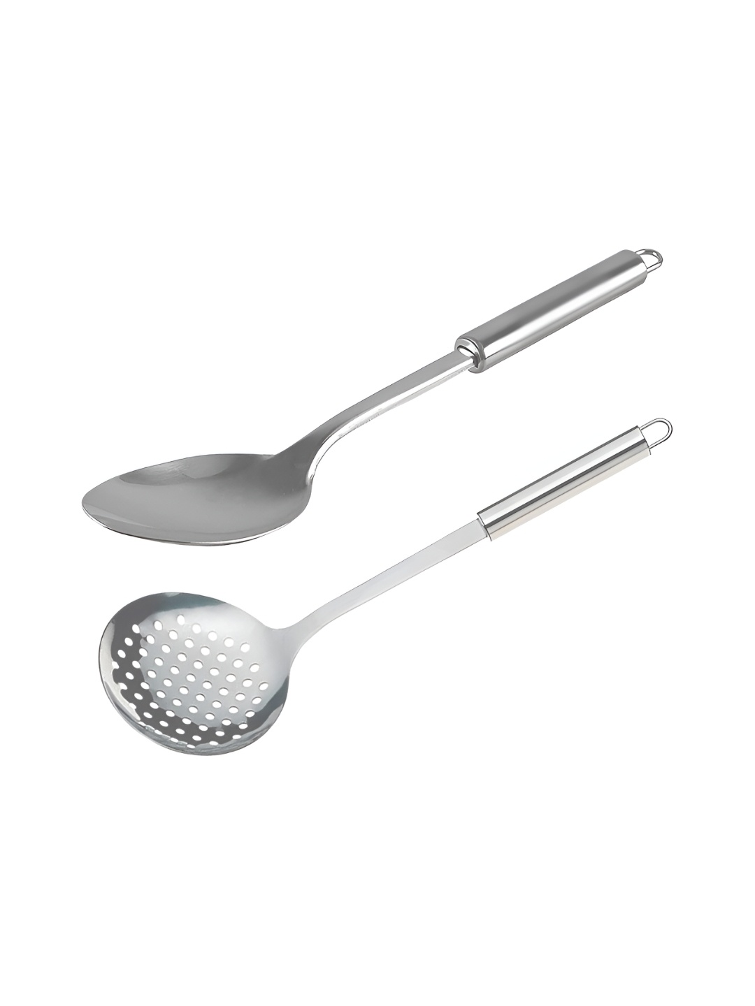 

Kuber Industries 2 Pieces Stainless Steel Skimmer & Spoon Serving Set, Silver