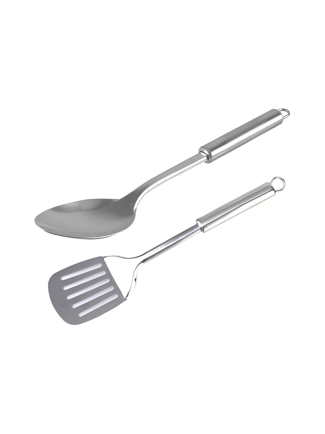 

Kuber Industries 2 Pieces Stainless Steel Turner & Spoon Serving Set, Silver