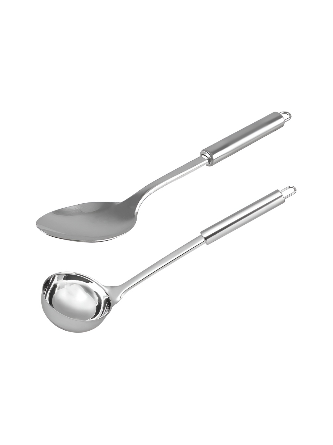 

Kuber Industries 2 Pieces Stainless Steel Ladle & Spoon Serving Set, Silver