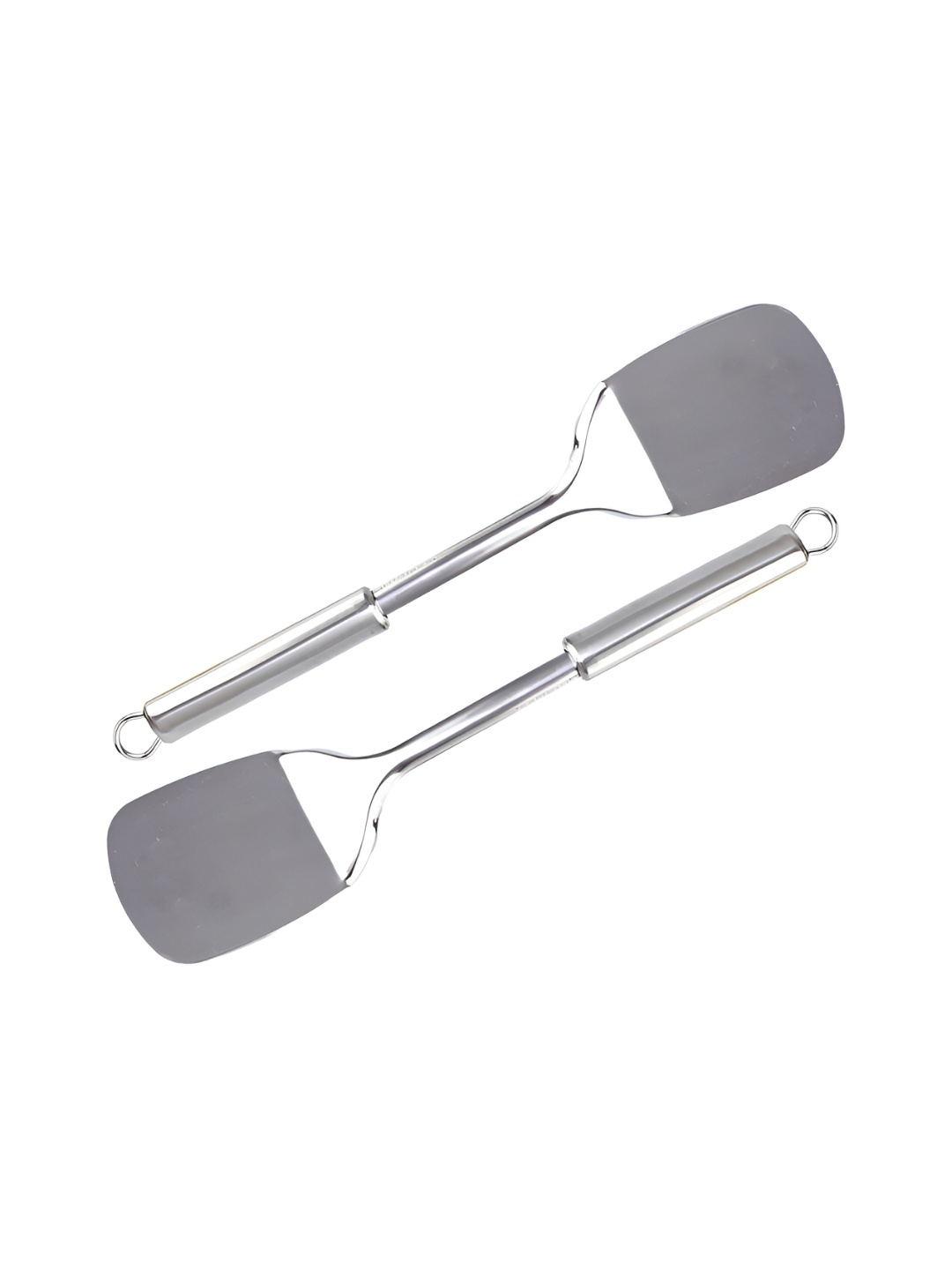 

Kuber Industries 2 Pieces Stainless Steel Cooking Spatula Set, Silver