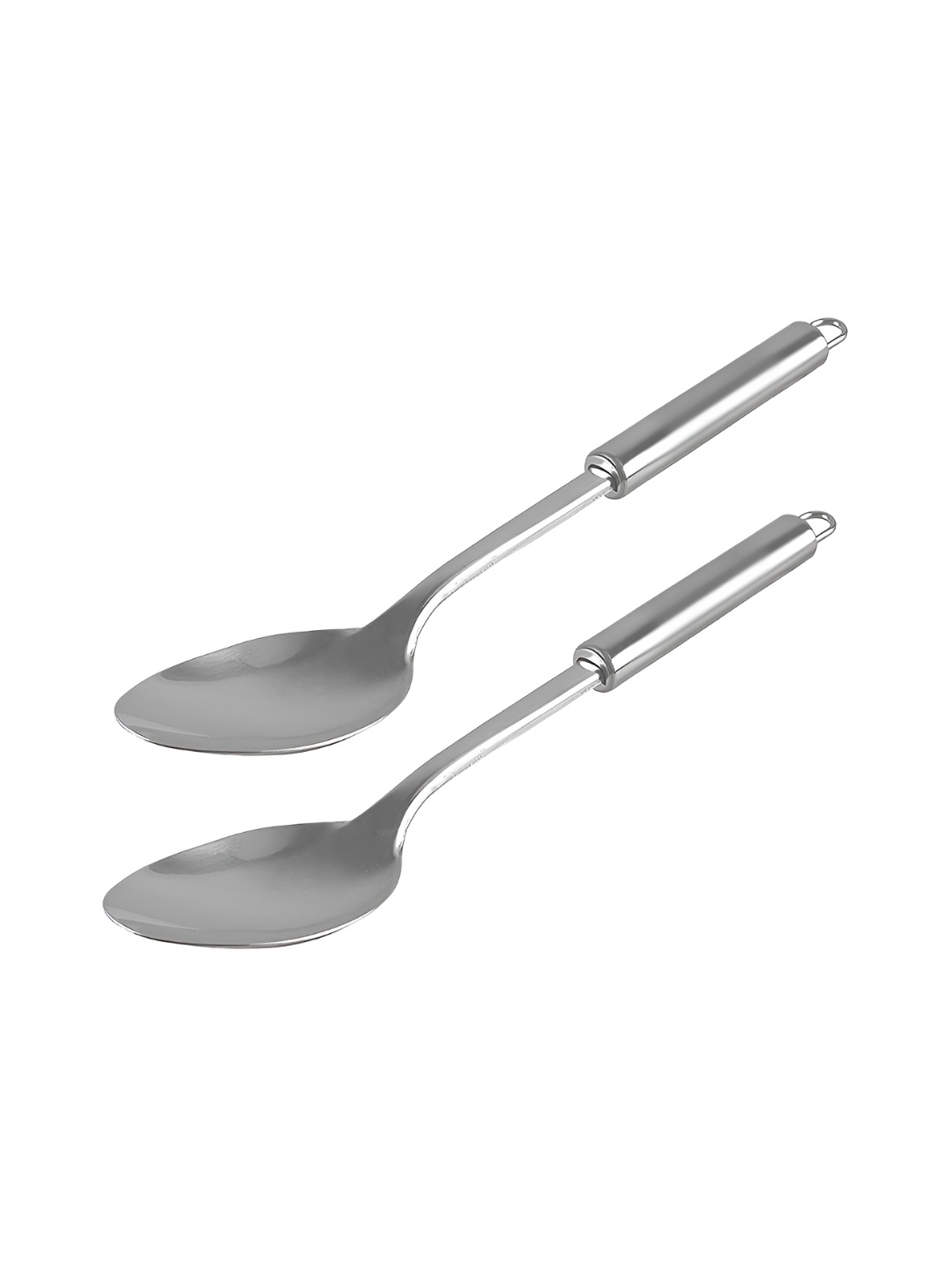 

Kuber Industries 2 Pieces Stainless Steel Cooking Spoon Set, Silver