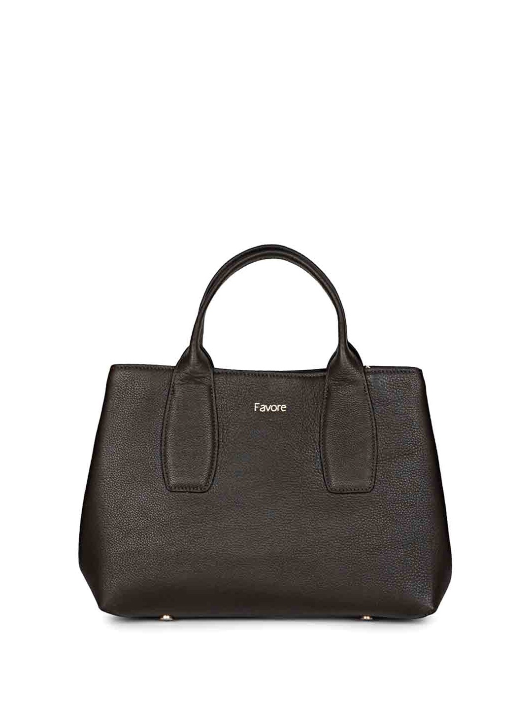

Favore Textured Leather Structured Handheld Bag, Black