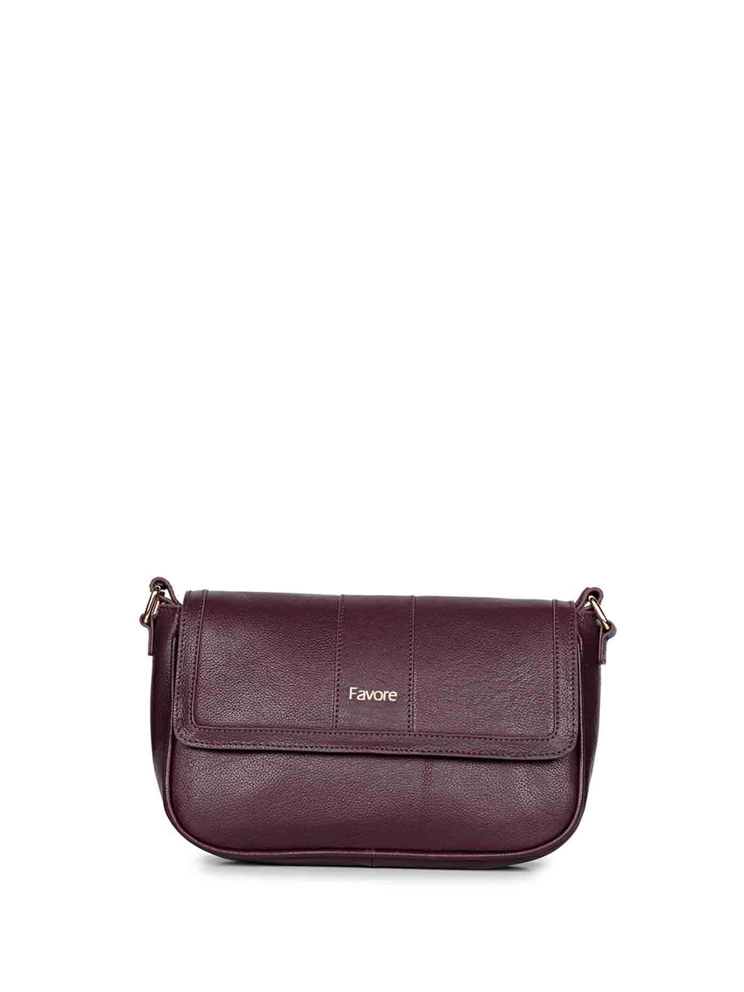 

Favore Textured Leather Structured Sling Bag, Burgundy