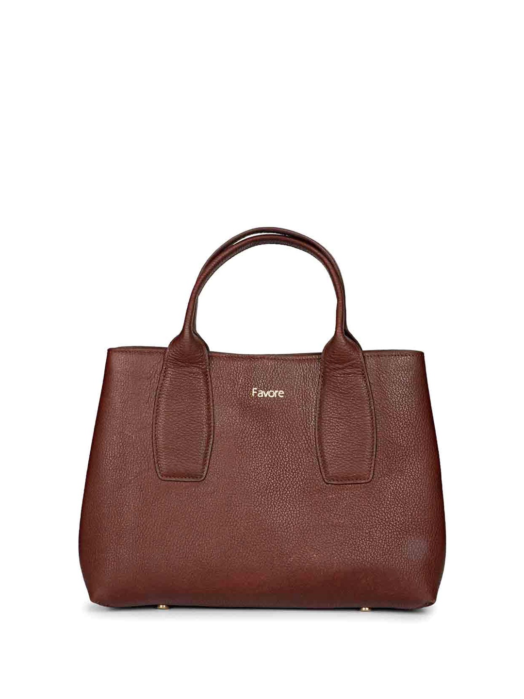 

Favore Textured Leather Oversized Swagger Handheld Bag, Brown