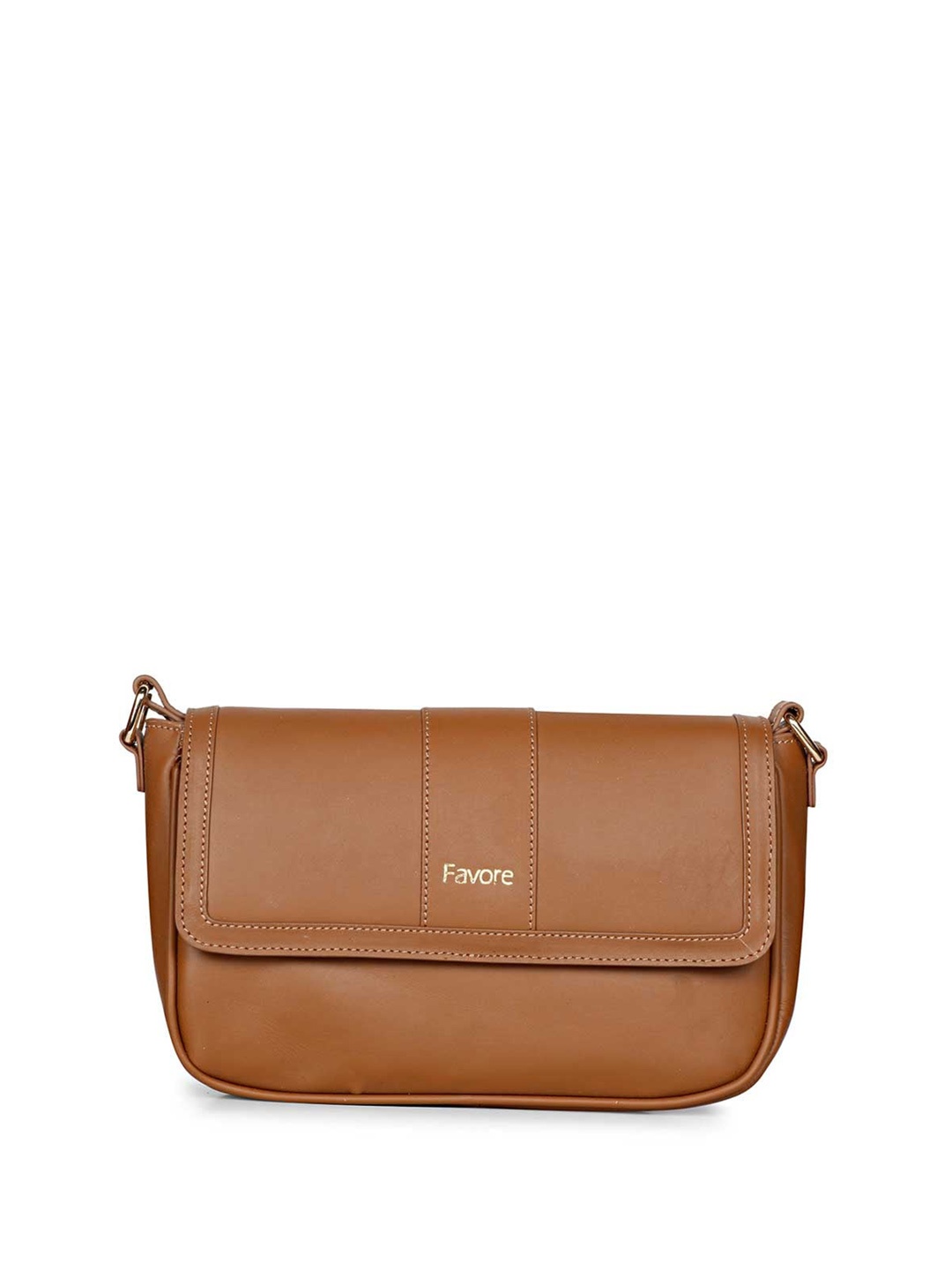 

Favore Leather Structured Sling Bag, Tan
