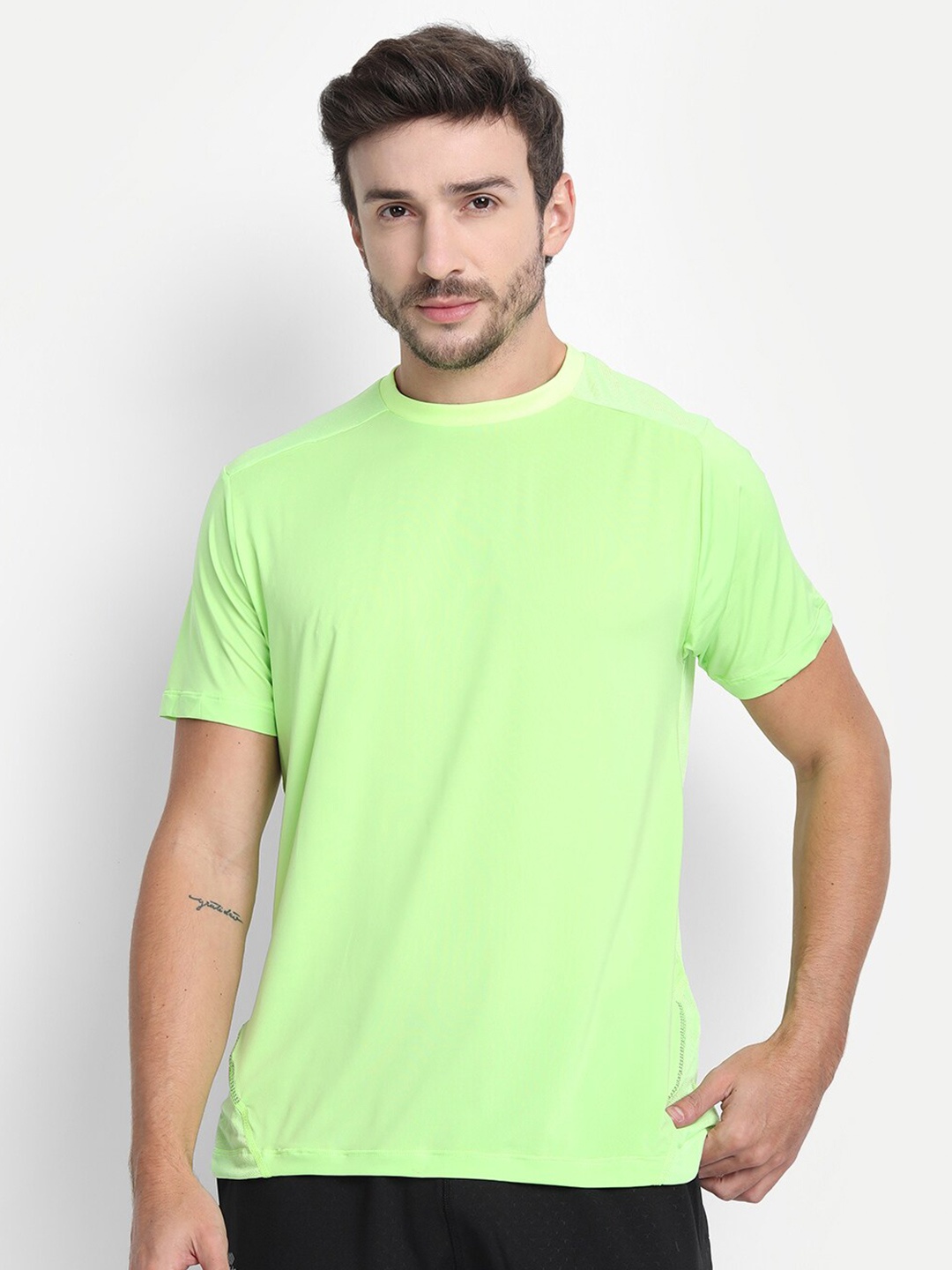 

DIDA Dry-Fit Light Weight Stretchable Sports Active Training T-Shirt, Lime green