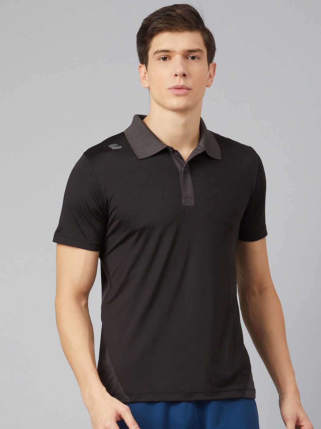 

DIDA Dri-Fit Light Weight Stretchable Polo Collar T-shirt, Black