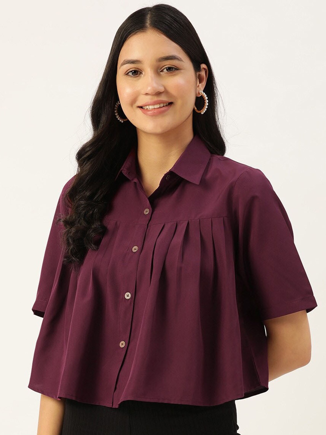 

Slenor Shirt Collar Shirt Style, Purple