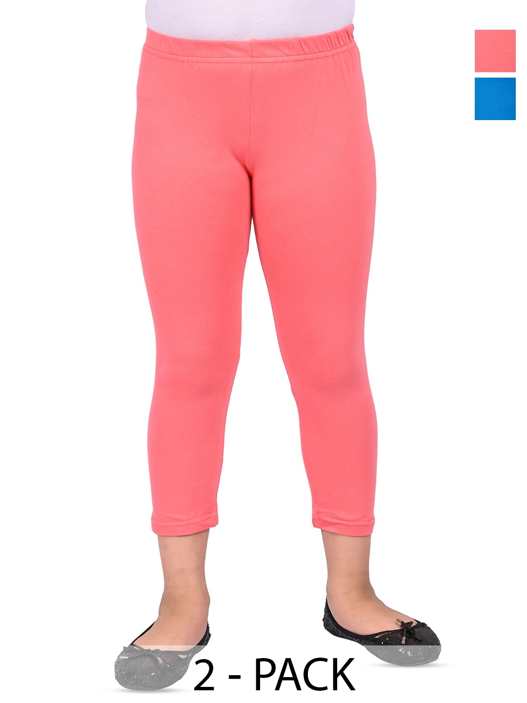 

BAESD Girls Pack Of 2 Slim Fit Capris, Blue