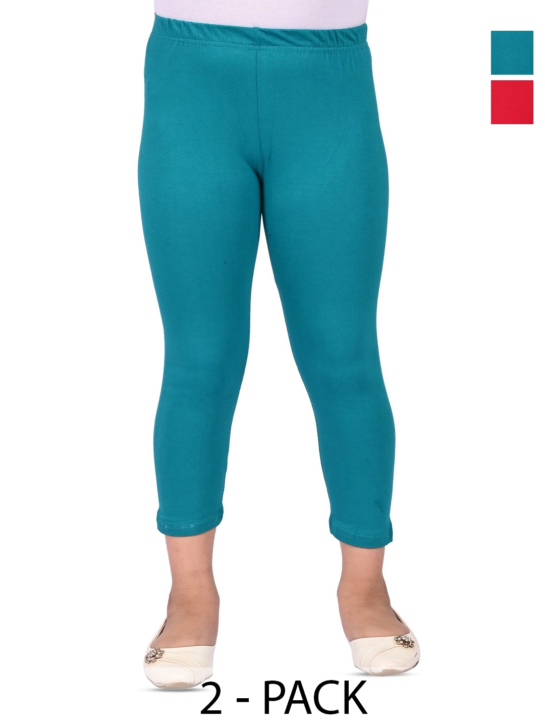 

BAESD Girls Pack of 2 Slim Fit Slip-On Capris, Blue