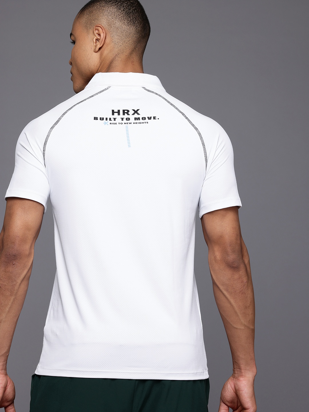 

HRX by Hrithik Roshan Men Typography Printed Polo Collar Sports T-shirt, Off white