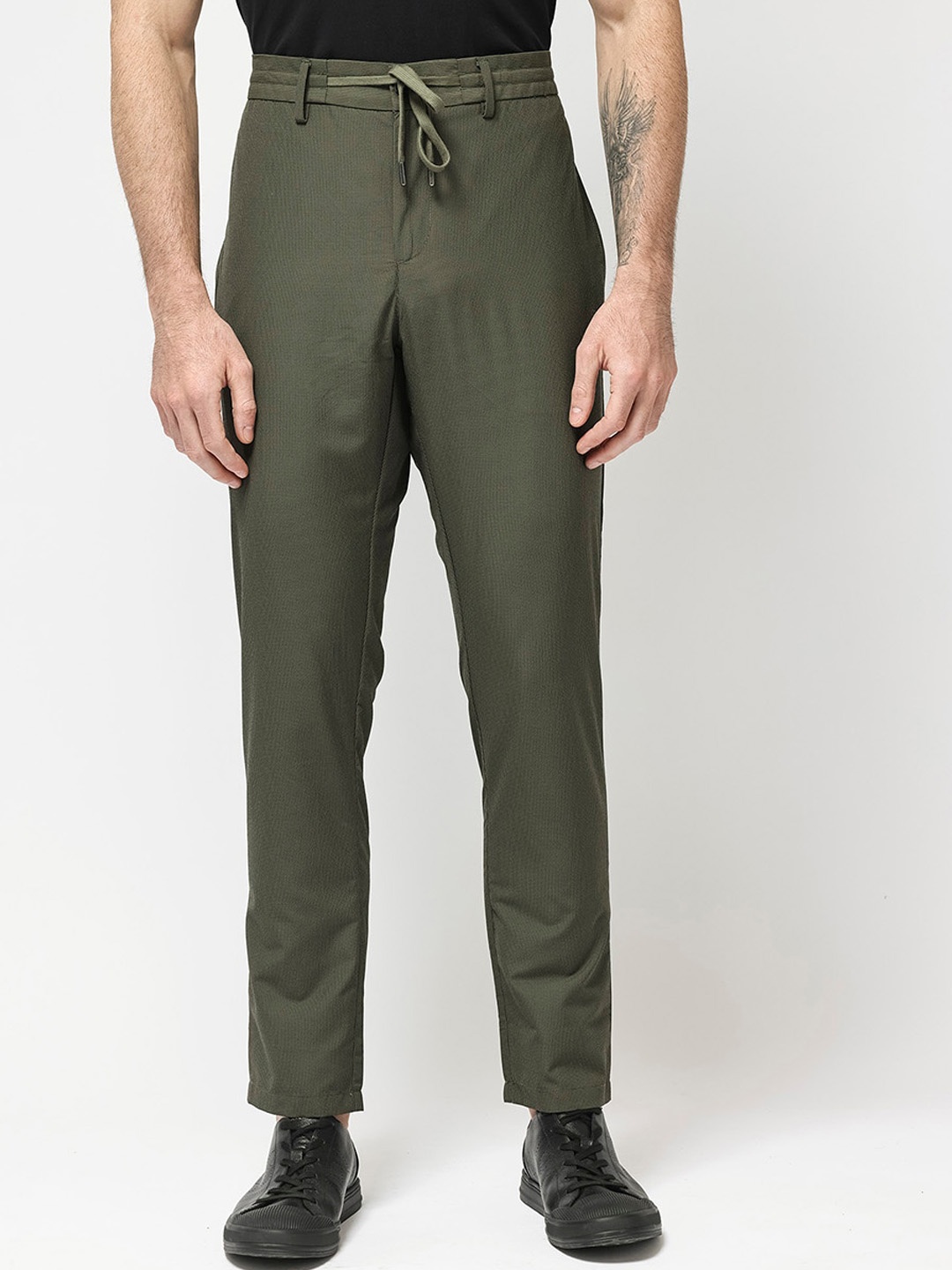 

RARE RABBIT Men Saco Regular Fit Trousers, Olive