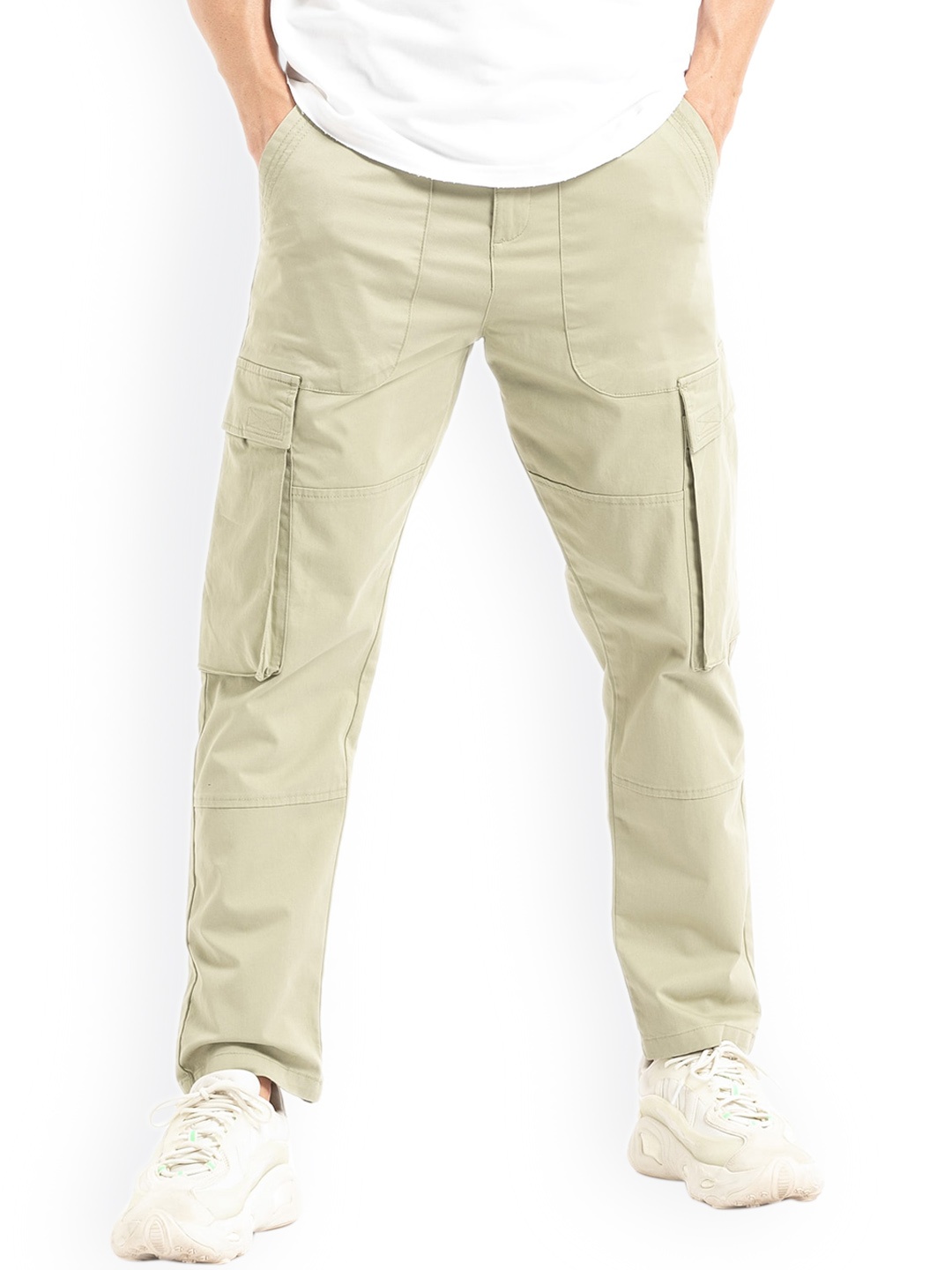 

Banana Club Men Slim-Fit Cotton Cargos, Green