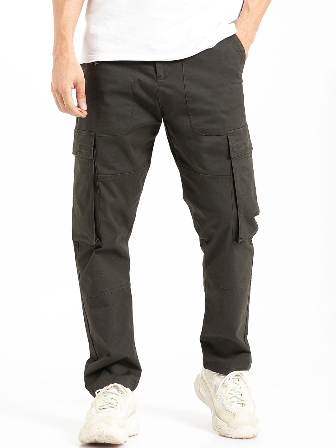 

Banana Club Men Slim-Fit Cotton Cargos, Green