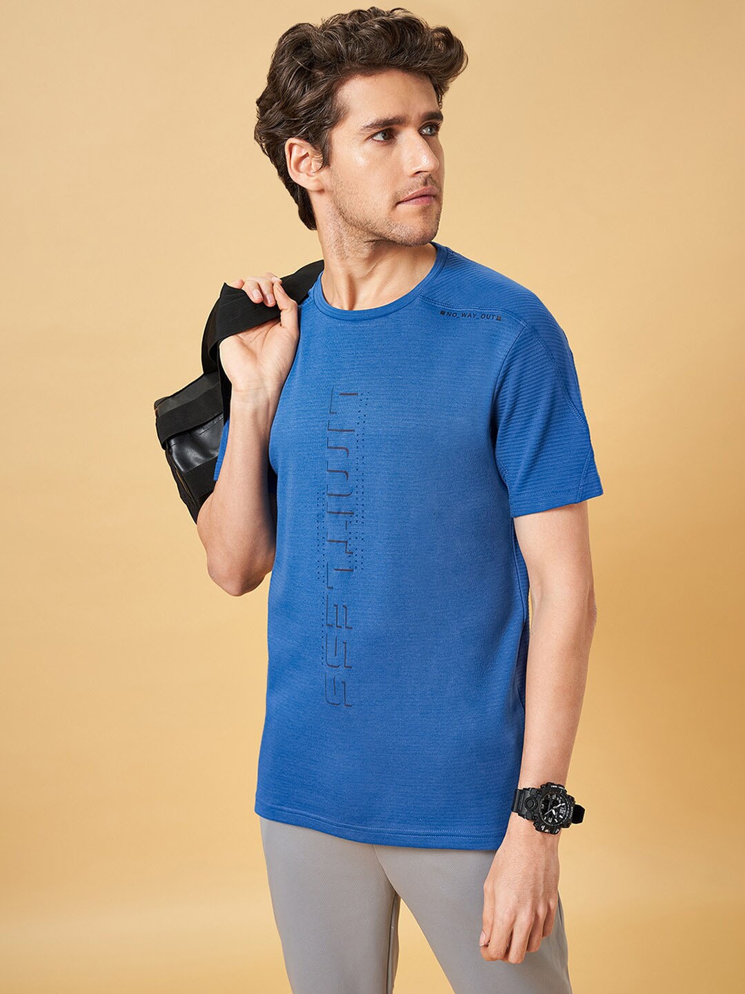 Ajile by Pantaloons Striped Slim Fit T-shirt, Blue