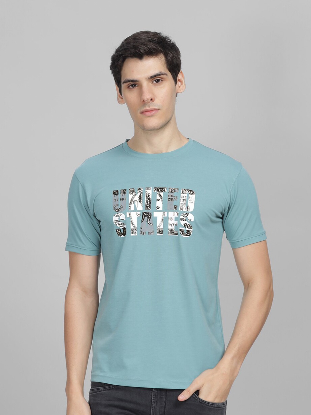 

Parcel Yard Typography Printed Round Neck Cotton Casual T-shirt, Sea green