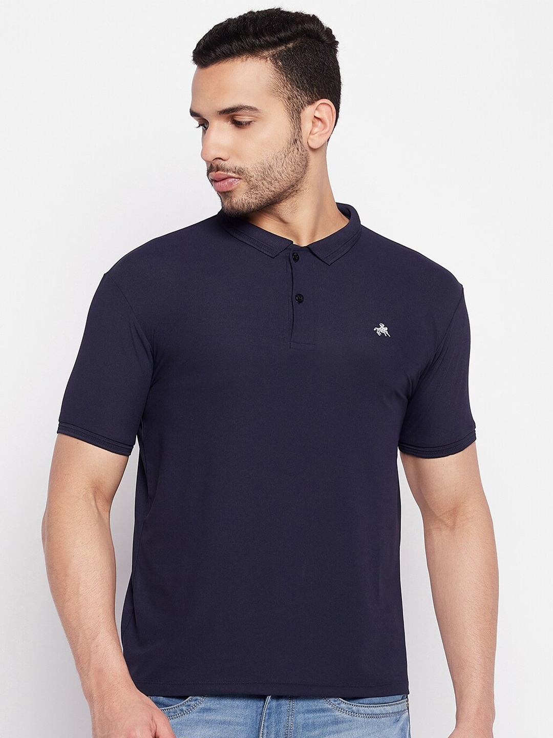 

Parcel Yard Polo Collar Cotton T-shirt, Navy blue