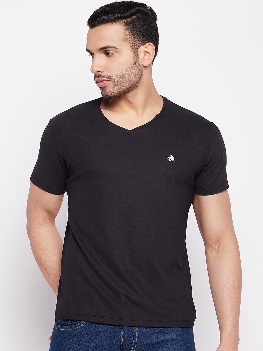 

Parcel Yard Cotton V-Neck T-shirt, Black