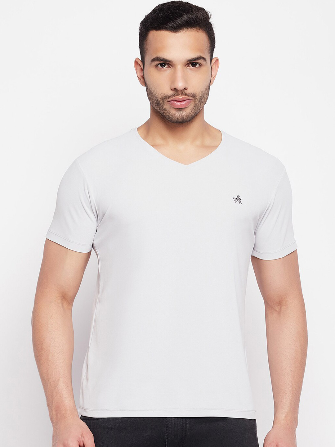 

Parcel Yard V-Neck Cotton T-shirt, Grey