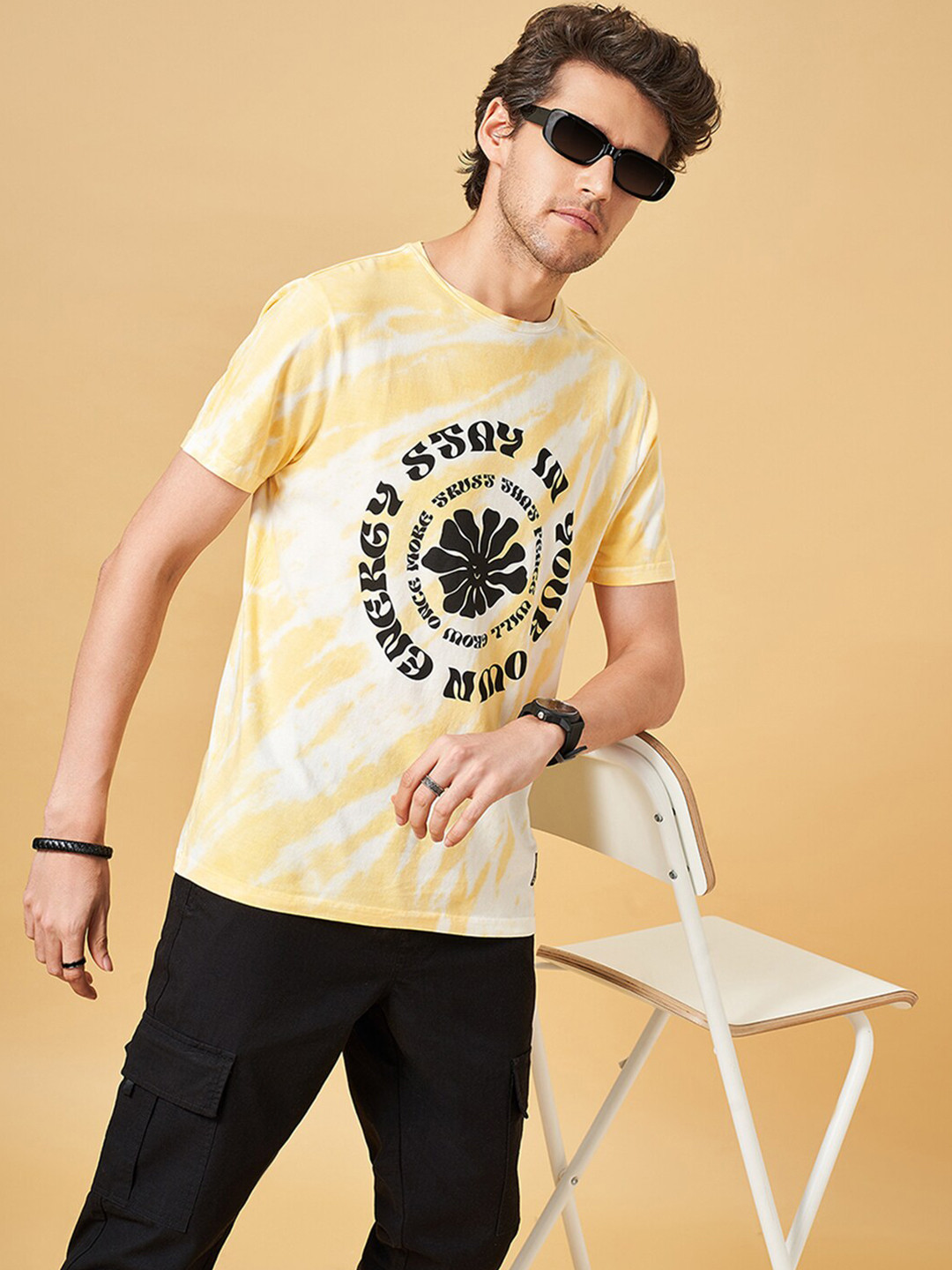 

People Typography Printed Pure Cotton T-shirt, White