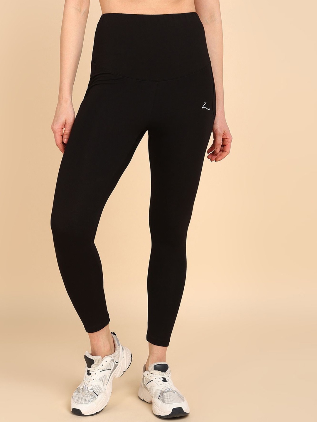 

House Of Zelena Women High-Waist Cotton Ankle-Length Tights, Black