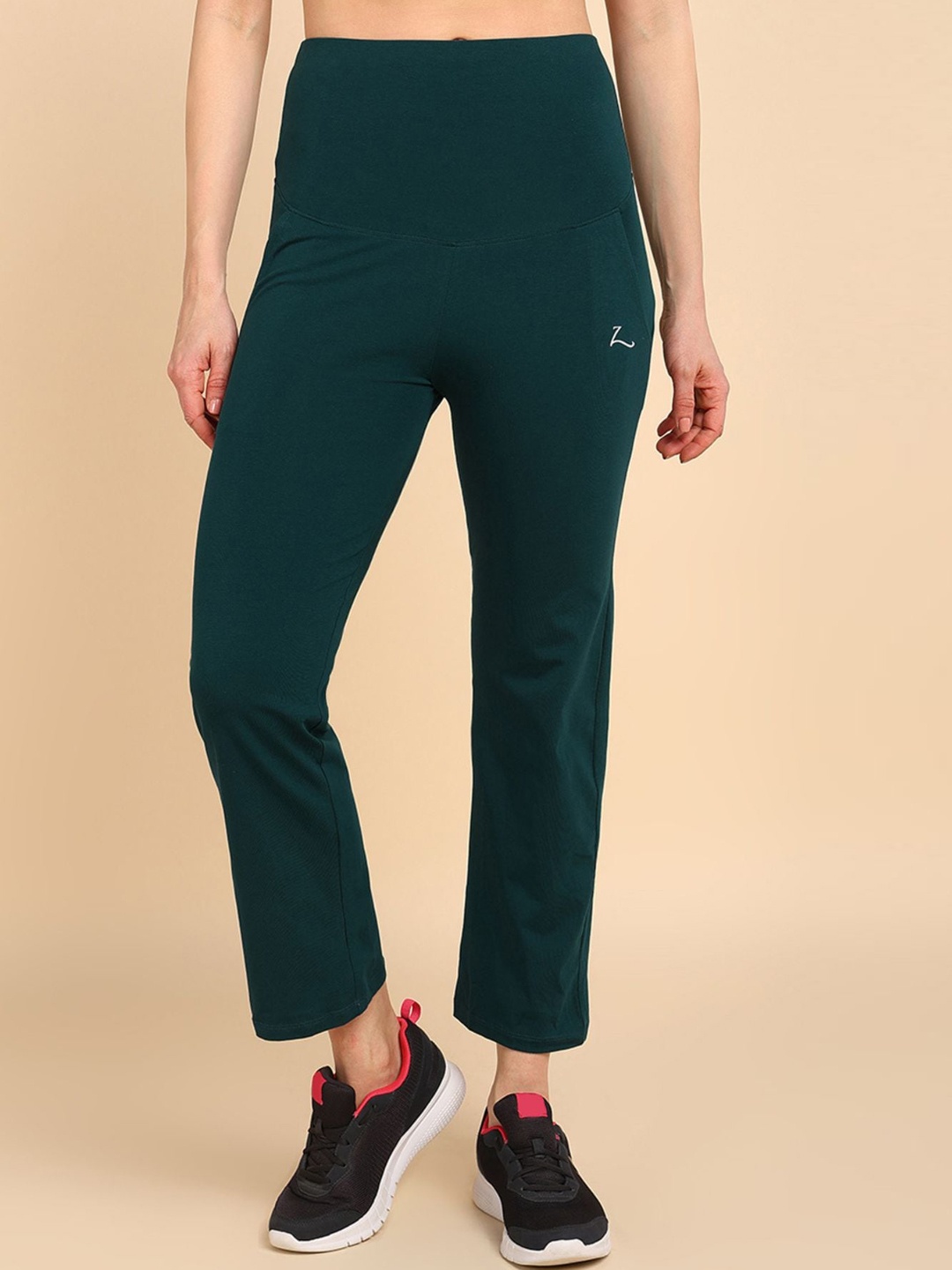 

House Of Zelena Women High-Rise Cotton Maternity Tights, Green