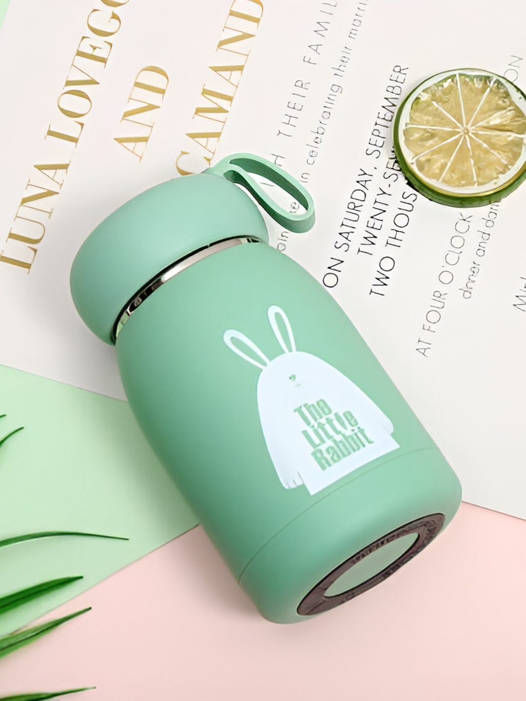 

WELOUR Green Printed Glass Water Bottle 340 ml