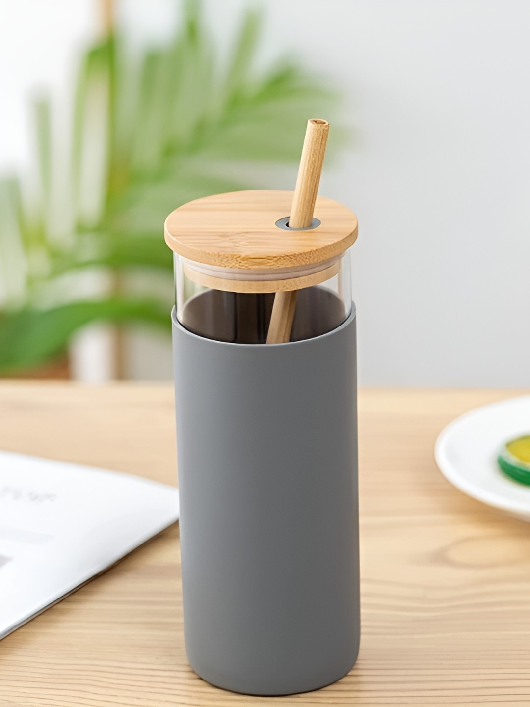 

WELOUR Grey Glass Water Bottle 500 ml