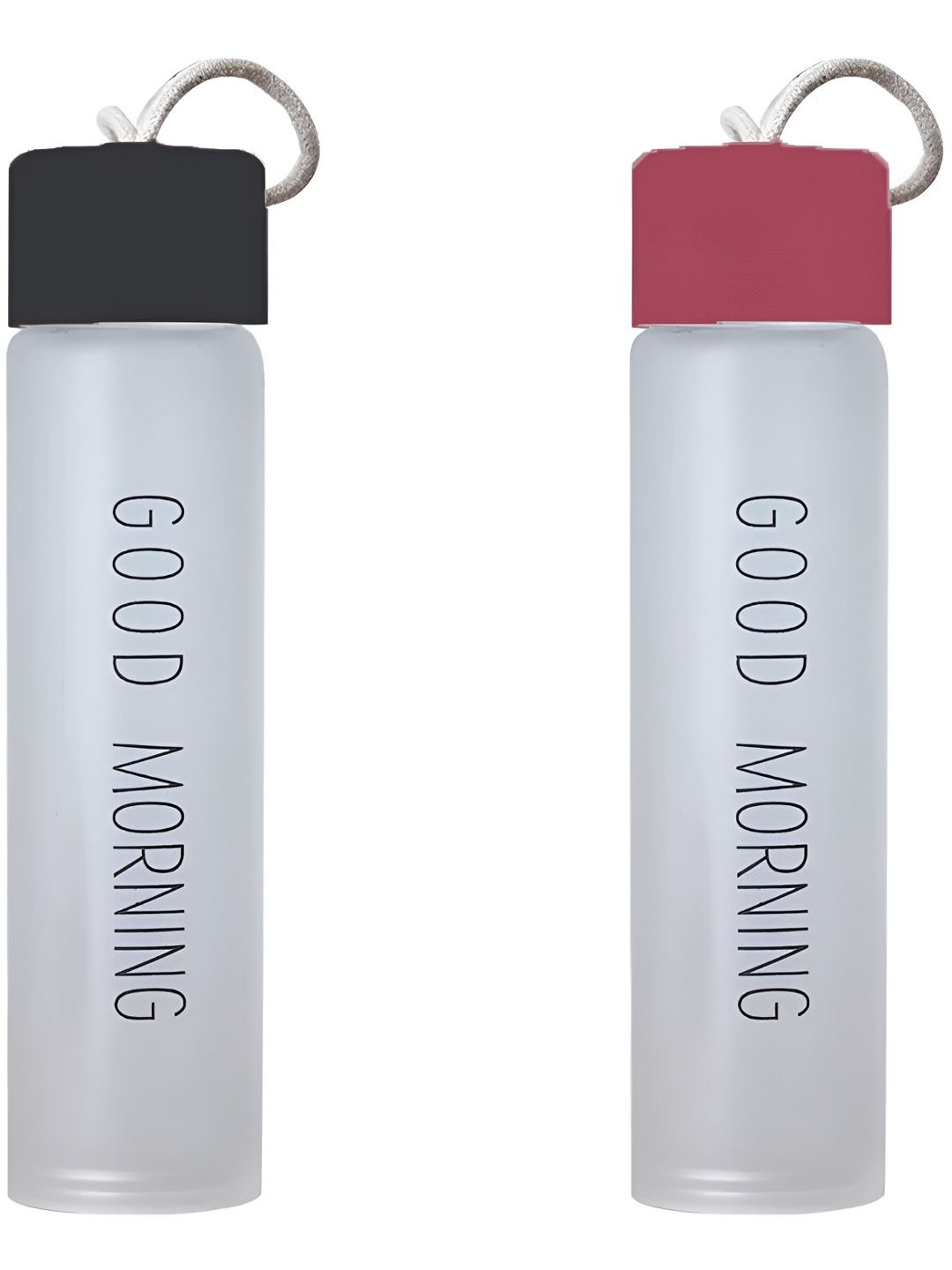 

WELOUR Black & Maroon 2 Pieces Glass Water Bottle 500 ml