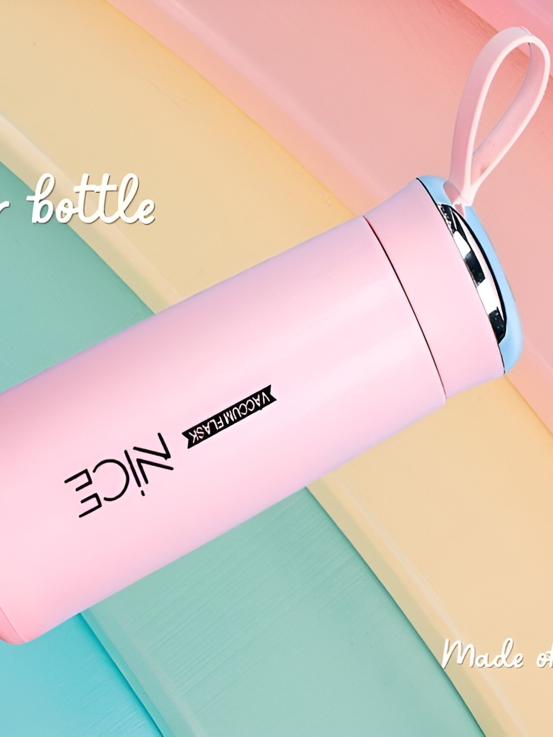 

WELOUR Pink Brand Logo Printed Glass Water Bottle 500 ml