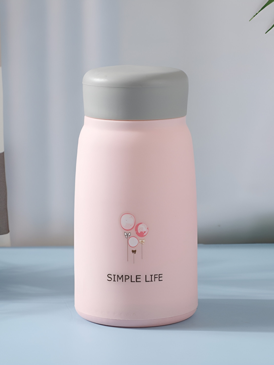 

WELOUR Pink & Grey Glass Water Bottle 340 ml