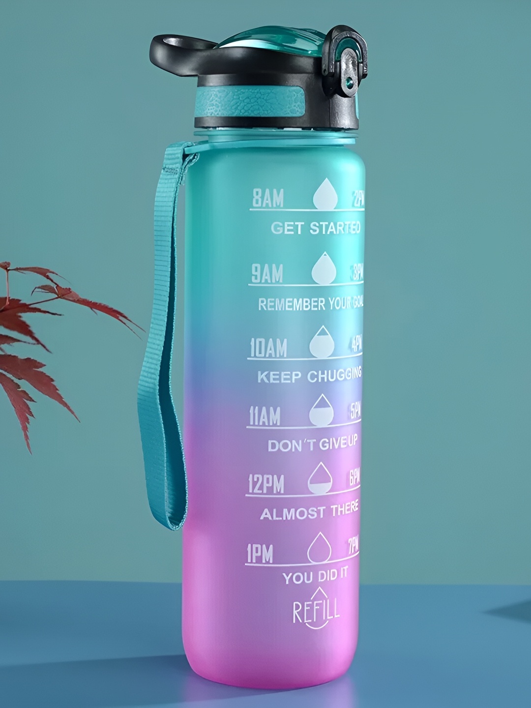 

WELOUR Blue Purple Typography Water Bottle 1 L