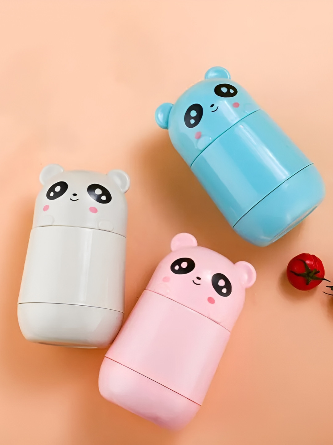 

WELOUR Blue & Pink 3 Pieces Glass Water Bottle 350 ml