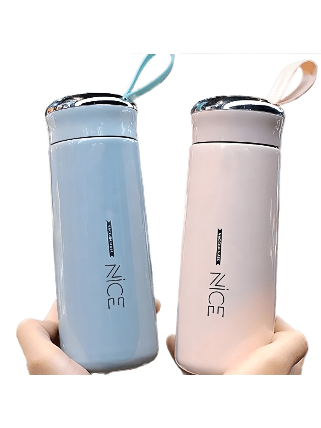 

WELOUR Blue & Beige 2 Pieces Glass Water Bottles 500ml