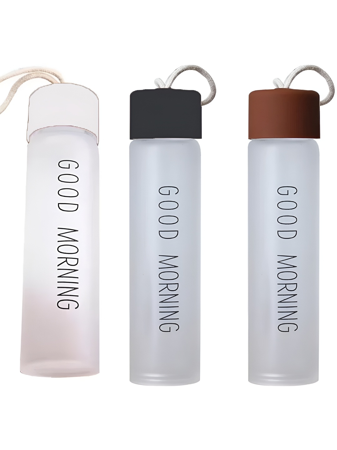 

WELOUR Maroon and Transparent 3 Pieces Glass Water Bottle 500 ml