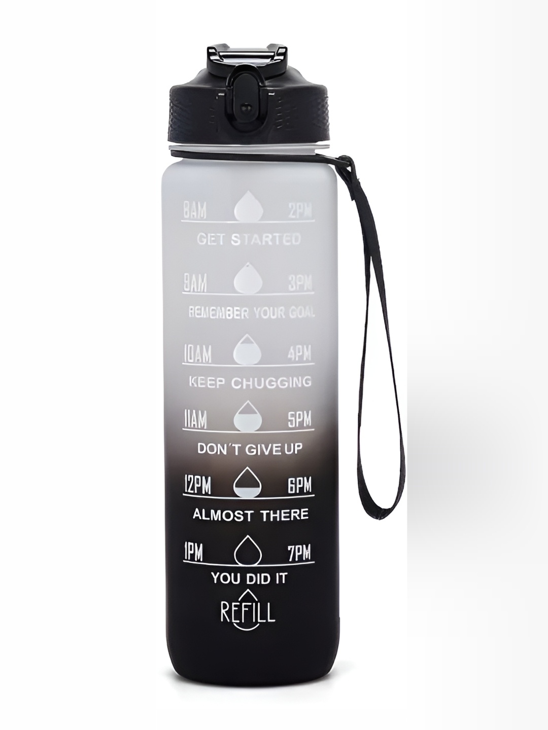 

WELOUR Black and Grey Regular Water Bottle 1L