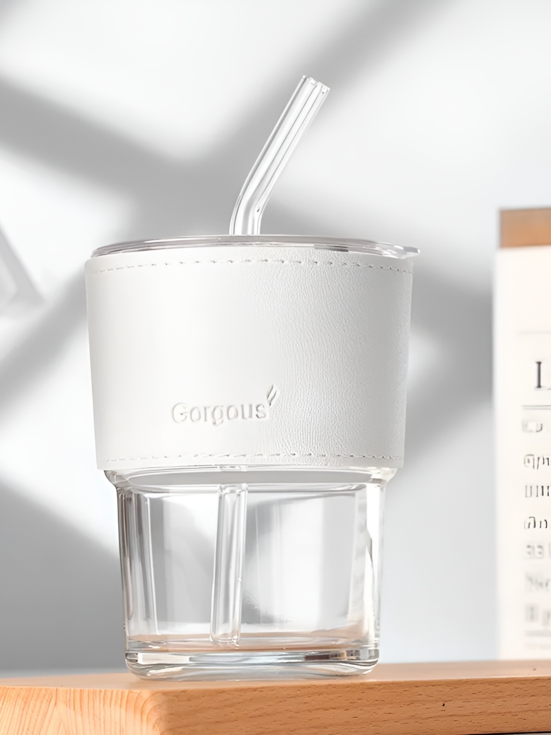 

WELOUR White Glass Sipper Water Bottle 450 ml