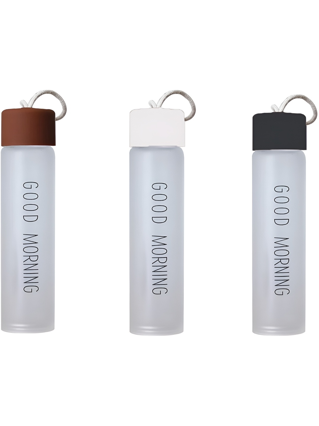 

WELOUR Transparent & White 3 Pieces Glass Water Bottles 500 ml Each