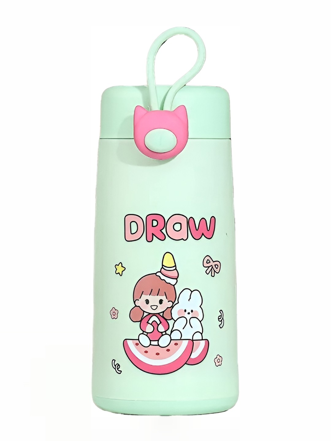 

WELOUR Green Typography Printed Glass Water Bottle 350 ml