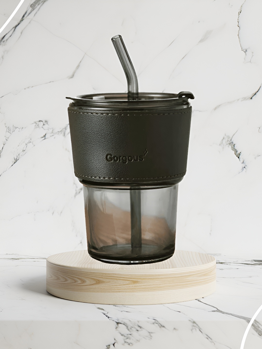 

WELOUR Black Glass Water Bottle 350 ml