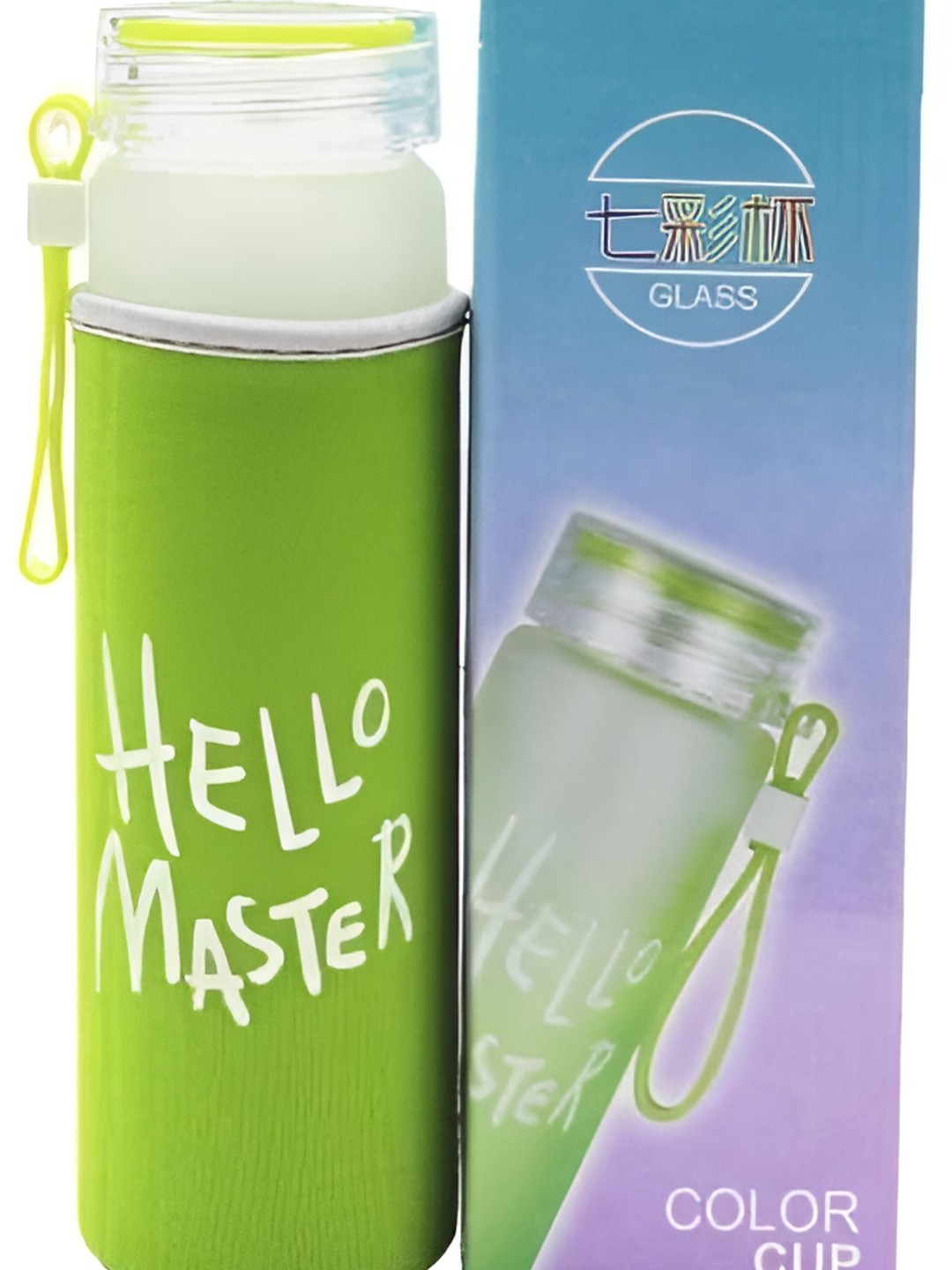 

WELOUR Green Typography Printed Glass Water Bottle 500 ml