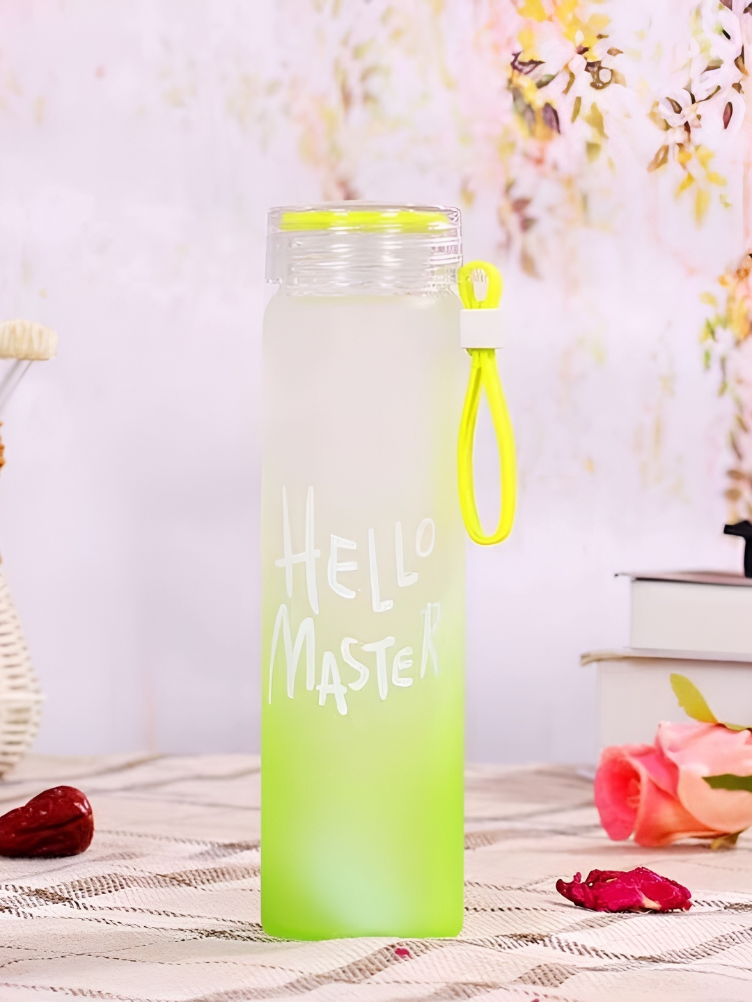 

WELOUR Green Typography Printed Glass Water Bottle 500 ml