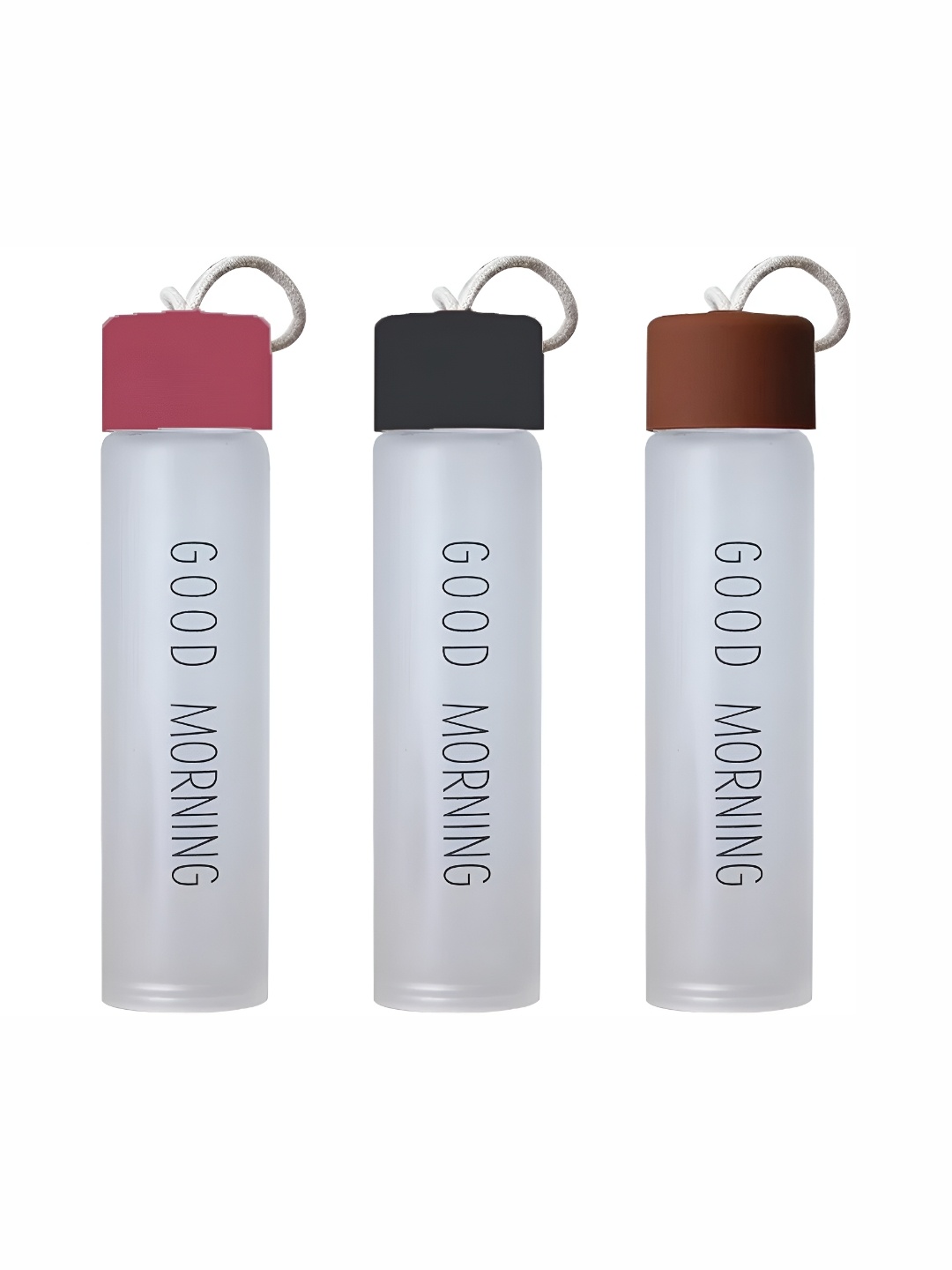 

WELOUR Brown & Green 3 Pieces Glass Water Bottles 500ml