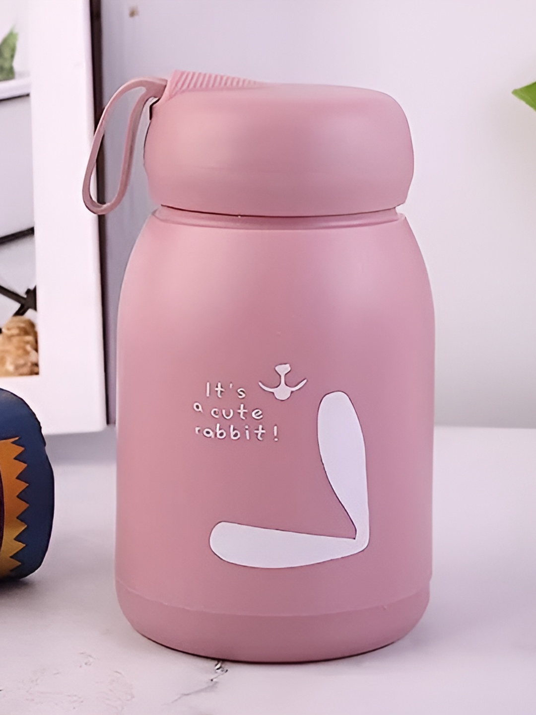 

WELOUR Pink & White Printed Glass Water Bottle 340 ml