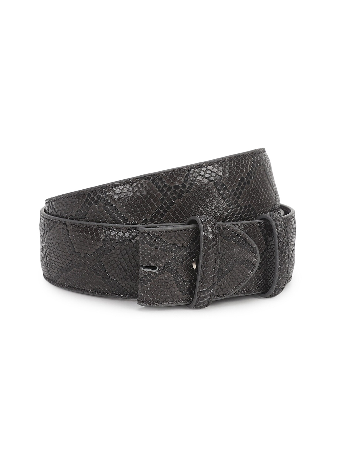 

ELLIOT RHODES Men Textured Leather Belt, Grey